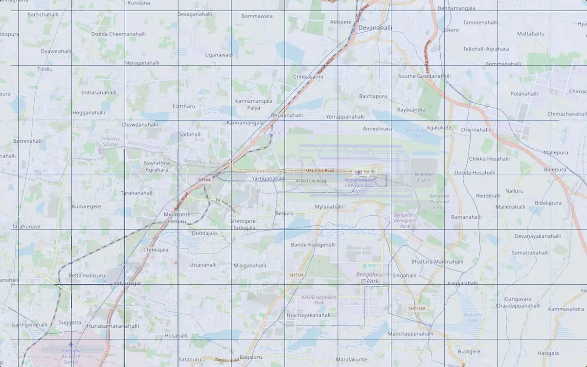 TerraLens street basemap over Bengaluru