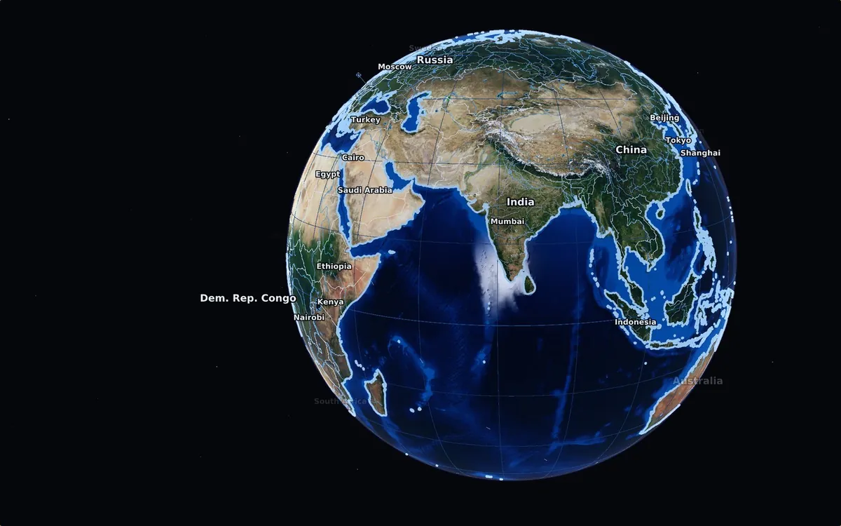 TerraLens globe seen from orbit